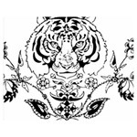 Tiger Animal Decoration Flower Double Sided Flano Blanket (Medium)  60 x50  Blanket Front