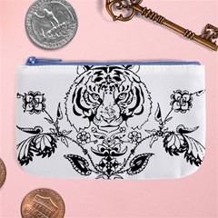 Tiger Animal Decoration Flower Large Coin Purse by Celenk