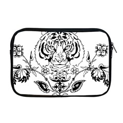 Tiger Animal Decoration Flower Apple Macbook Pro 17  Zipper Case by Celenk