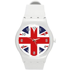 Uk Flag United Kingdom Round Plastic Sport Watch (m) by Celenk