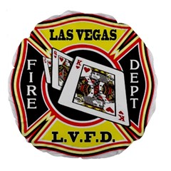 Las Vegas Fire Department Large 18  Premium Flano Round Cushions