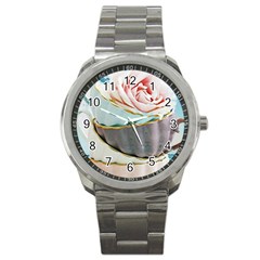 Tea Cups Sport Metal Watch by NouveauDesign