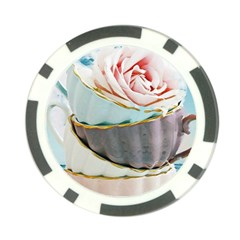 Tea Cups Poker Chip Card Guard by NouveauDesign