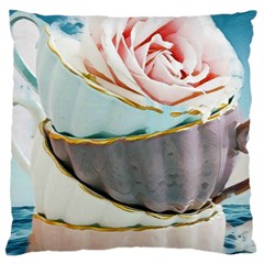 Tea Cups Large Cushion Case (two Sides) by NouveauDesign