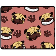 Happy Pugs Fleece Blanket (Medium) 