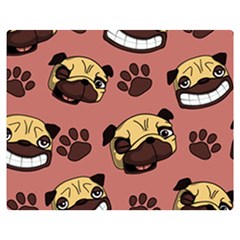 Happy Pugs Double Sided Flano Blanket (Medium) 