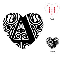 Alphabet Calligraphy Font A Letter Playing Cards (heart)  by Celenk