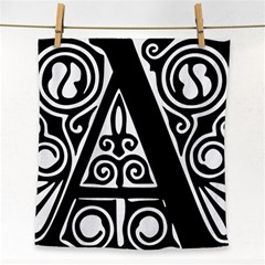 Alphabet Calligraphy Font A Letter Face Towel by Celenk