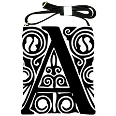 Alphabet Calligraphy Font A Letter Shoulder Sling Bags by Celenk