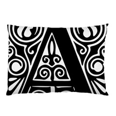 Alphabet Calligraphy Font A Letter Pillow Case (two Sides) by Celenk