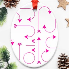 Arrows Girly Pink Cute Decorative Ornament (oval) by Celenk