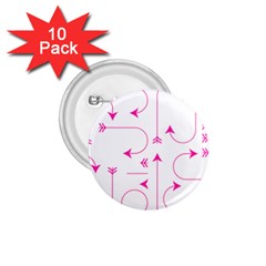 Arrows Girly Pink Cute Decorative 1 75  Buttons (10 Pack) by Celenk