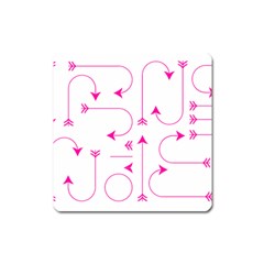 Arrows Girly Pink Cute Decorative Square Magnet by Celenk