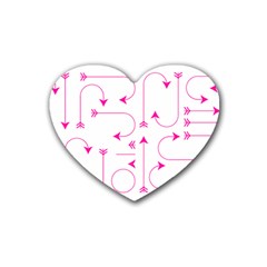 Arrows Girly Pink Cute Decorative Heart Coaster (4 Pack)  by Celenk