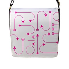 Arrows Girly Pink Cute Decorative Flap Messenger Bag (l)  by Celenk