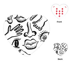 Anatomy Icons Shapes Ear Lips Playing Cards (heart)  by Celenk