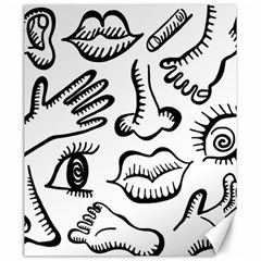 Anatomy Icons Shapes Ear Lips Canvas 20  X 24   by Celenk