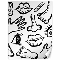 Anatomy Icons Shapes Ear Lips Canvas 36  X 48   by Celenk