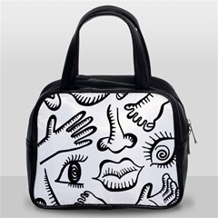 Anatomy Icons Shapes Ear Lips Classic Handbags (2 Sides) by Celenk