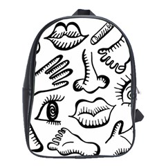 Anatomy Icons Shapes Ear Lips School Bag (large) by Celenk