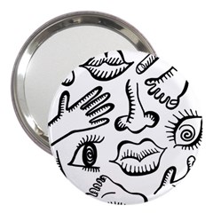 Anatomy Icons Shapes Ear Lips 3  Handbag Mirrors by Celenk