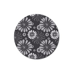 Floral Pattern Floral Background Rubber Round Coaster (4 Pack)  by Celenk