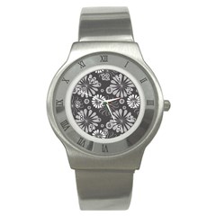 Floral Pattern Floral Background Stainless Steel Watch by Celenk