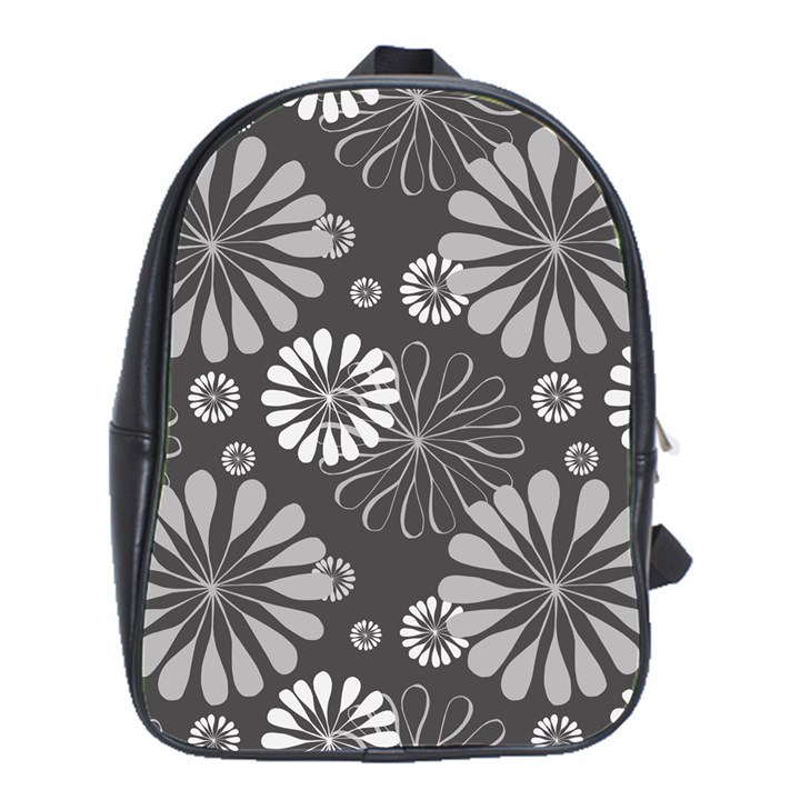 Floral Pattern Floral Background School Bag (Large)