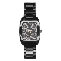 Floral Pattern Floral Background Stainless Steel Barrel Watch by Celenk