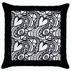 Seamless Tile Background Abstract Throw Pillow Case (black) by Celenk