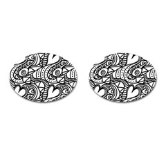 Seamless Tile Background Abstract Cufflinks (oval) by Celenk