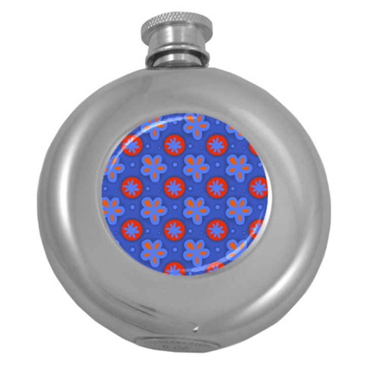 Seamless Tile Repeat Pattern Round Hip Flask (5 oz)