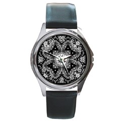 Mandala Calming Coloring Page Round Metal Watch by Celenk