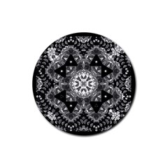 Mandala Calming Coloring Page Rubber Round Coaster (4 Pack)  by Celenk