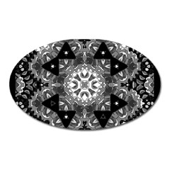 Mandala Calming Coloring Page Oval Magnet by Celenk