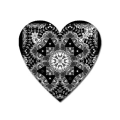 Mandala Calming Coloring Page Heart Magnet