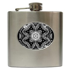 Mandala Calming Coloring Page Hip Flask (6 Oz) by Celenk