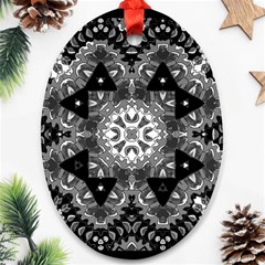 Mandala Calming Coloring Page Oval Ornament (two Sides) by Celenk