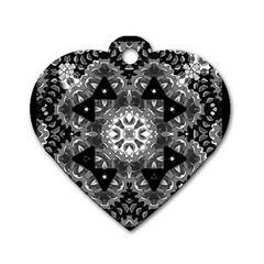 Mandala Calming Coloring Page Dog Tag Heart (two Sides) by Celenk