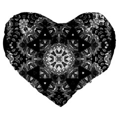 Mandala Calming Coloring Page Large 19  Premium Heart Shape Cushions by Celenk