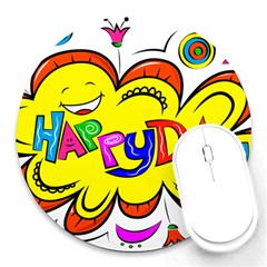 Happy Happiness Child Smile Joy Round Mousepads by Celenk