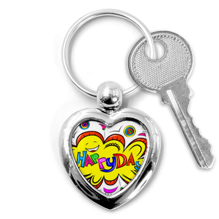 Happy Happiness Child Smile Joy Key Chains (Heart) 