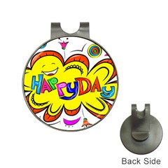 Happy Happiness Child Smile Joy Hat Clips With Golf Markers by Celenk