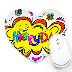 Happy Happiness Child Smile Joy Heart Mousepads by Celenk