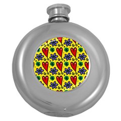 Seamless Tile Repeat Pattern Round Hip Flask (5 Oz) by Celenk