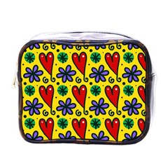 Seamless Tile Repeat Pattern Mini Toiletries Bags by Celenk