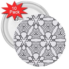 Pattern Design Pretty Cool Art 3  Buttons (10 Pack)  by Celenk