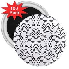 Pattern Design Pretty Cool Art 3  Magnets (100 Pack) by Celenk