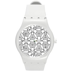 Pattern Design Pretty Cool Art Round Plastic Sport Watch (m) by Celenk