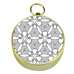 Pattern Design Pretty Cool Art Gold Compasses by Celenk